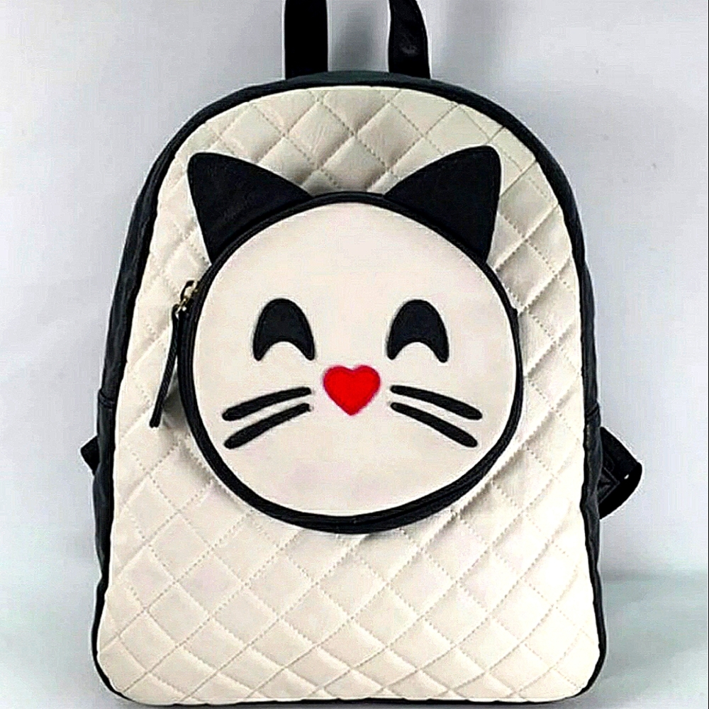 Luv Betsey Johnson Kitty Cat Diamond Quilted Backpack, Whimsical & Adorable!!!